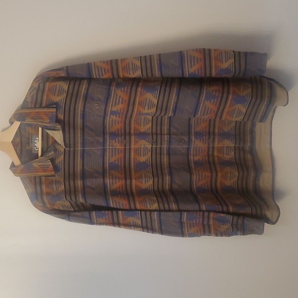 Cabelas Western Aztec Multicolored Button Down Shacket 2XL